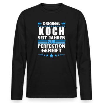 Chef matured to perfection - Men's Premium Organic Long Sleeve Shirt - black - Front - Nico (187cm)