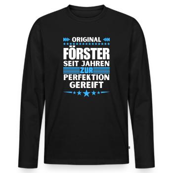 Les forestiers ont mûri à la perfection - T-shirt manches longues Premium bio Homme - noir - Devant - Nico (187cm)