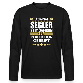 Sailors matured to perfection - Men's Premium Organic Long Sleeve Shirt - black - Front - Nico (187cm)