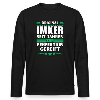 Beekeepers matured to perfection - Men's Premium Organic Long Sleeve Shirt - black - Front - Nico (187cm)