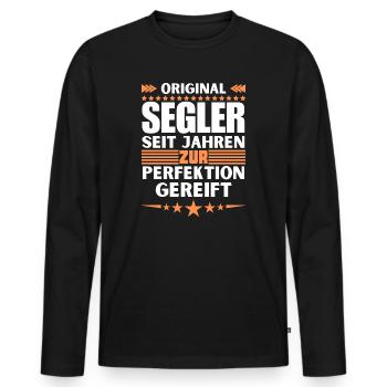 Sailors matured to perfection - Men's Premium Organic Long Sleeve Shirt - black - Front - Nico (187cm)