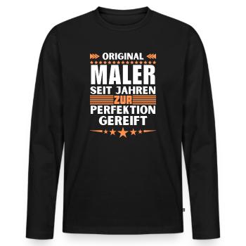 Les peintres mûrissent à la perfection - T-shirt manches longues Premium bio Homme - noir - Devant - Nico (187cm)
