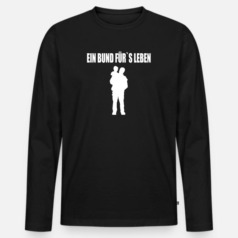 Papa - Männer Premium Bio Langarmshirt - Schwarz