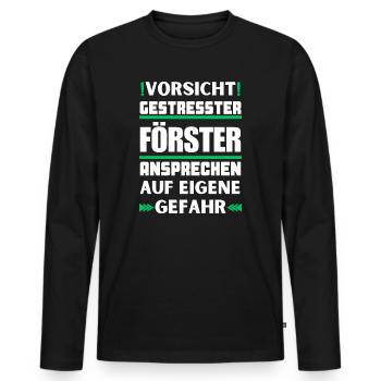 Ne parlez pas à un forestier stressé ! - T-shirt manches longues Premium bio Homme - noir - Devant - Nico (187cm)