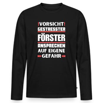 Ne parlez pas à un forestier stressé ! - T-shirt manches longues Premium bio Homme - noir - Devant - Nico (187cm)