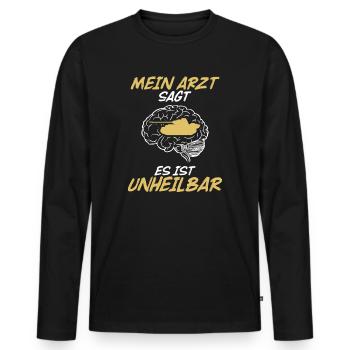 Panzer - Unheilbar (Geschenk, Panzerfahrer, Tank) - Männer Premium Bio Langarmshirt - Schwarz - Vorne - Nico (187cm)