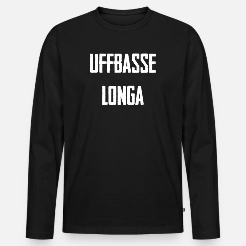 Uffbasse Longa - Männer Premium Bio Langarmshirt - Schwarz