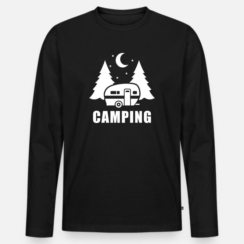 Wohnwagen - Männer Premium Bio Langarmshirt - Schwarz