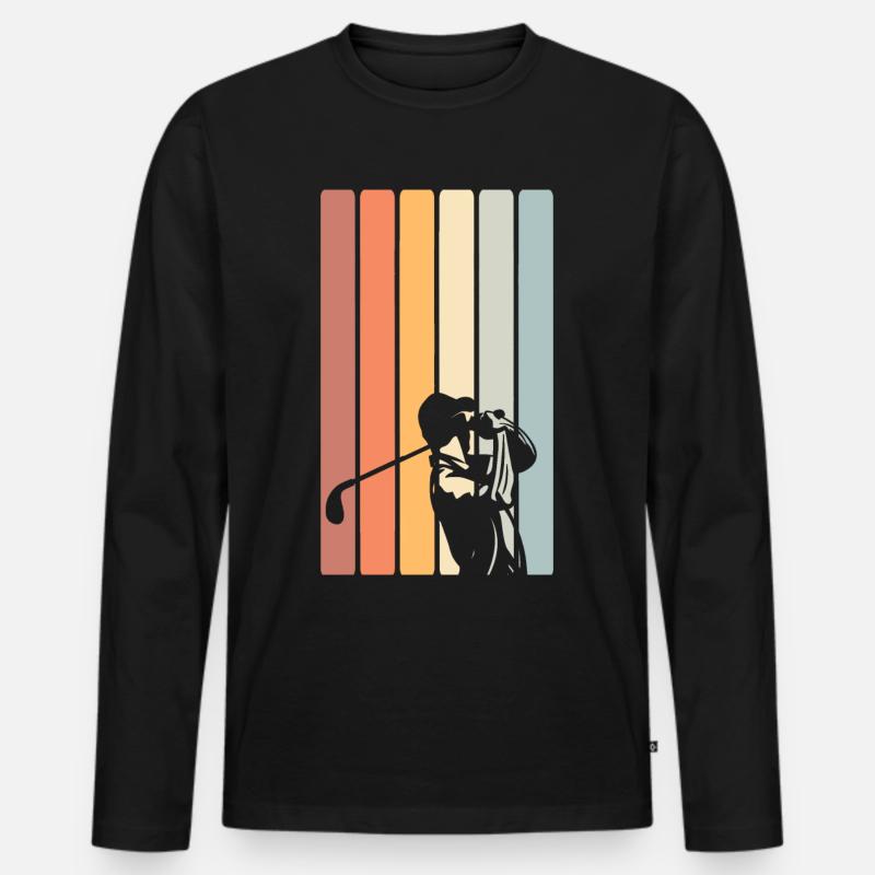 Golf Golfer - Männer Premium Bio Langarmshirt - Schwarz