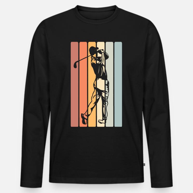 Golf Golfer - Männer Premium Bio Langarmshirt - Schwarz
