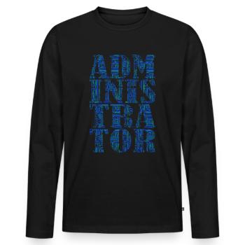 Administrateur Admin IT Ordinateur EDP - T-shirt manches longues Premium bio Homme - noir - Devant - Nico (187cm)