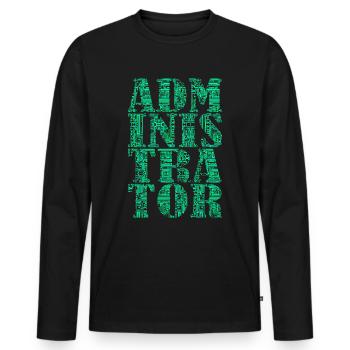 Administrateur Admin IT EDP Ordinateur PC Réseau - T-shirt manches longues Premium bio Homme - noir - Devant - Nico (187cm)