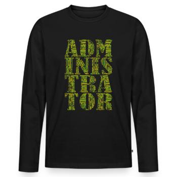 Administrator Admin IT EDV Computer PC Netzwerk - Männer Premium Bio Langarmshirt - Schwarz - Vorne - Nico (187cm)
