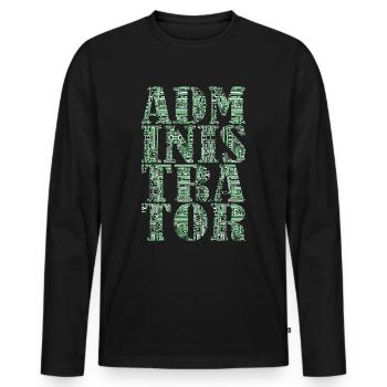 Administrator Admin IT EDV Computer PC Netzwerk - Männer Premium Bio Langarmshirt - Schwarz - Vorne - Nico (187cm)