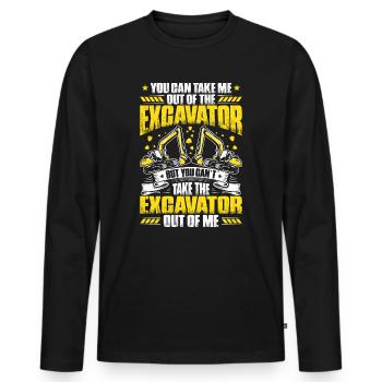 Excavator operator excavator operator construction equipment operator excavator - Men's Premium Organic Long Sleeve Shirt - black - Front - Nico (187cm)