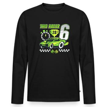6. Geburtstag Rennfahrer 6 Jahre alt Rennwagen - Männer Premium Bio Langarmshirt - Schwarz - Vorne - Nico (187cm)