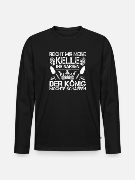Maurer/Bauarbeiter/Maurerin/Baustelle/Geschenk - Männer Premium Bio Langarmshirt - Schwarz