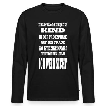 Überleben für Eltern mit Kindern in der Trotzphase - Männer Premium Bio Langarmshirt - Schwarz - Vorne - Nico (187cm)