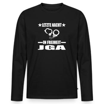 Junggesellenabschied - Männer Premium Bio Langarmshirt - Schwarz - Vorne - Nico (187cm)