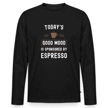 Today Good Mood is sponsored by Espresso - Männer Premium Bio Langarmshirt - Schwarz - Vorne - Nico (187cm)