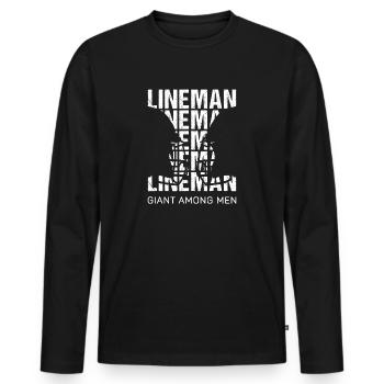 Lineman Football américain - T-shirt manches longues Premium bio Homme - noir - Devant - Nico (187cm)