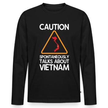 Vietnam - Männer Premium Bio Langarmshirt - Schwarz - Vorne - Nico (187cm)