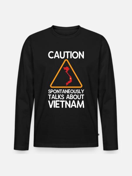 Vietnam - Männer Premium Bio Langarmshirt - Schwarz