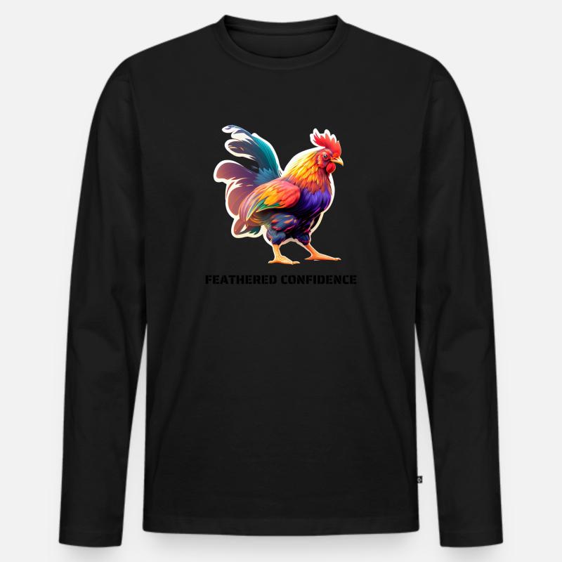 FEATHERED CONFIDENCE - Männer Premium Bio Langarmshirt - Schwarz