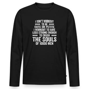 I Don't Workout To Be Cute Or Petite - Workout - T-shirt manches longues Premium bio Homme - noir - Devant - Nico (187cm)