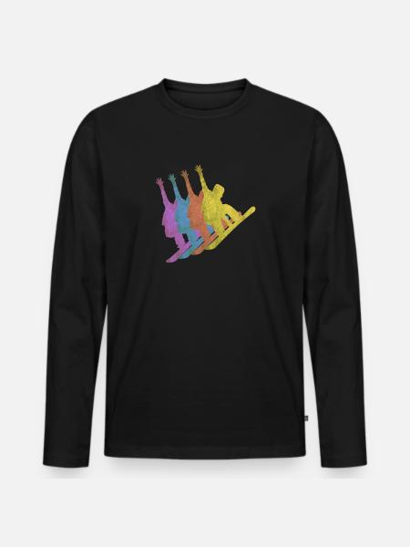snowboarding - Männer Premium Bio Langarmshirt - Schwarz