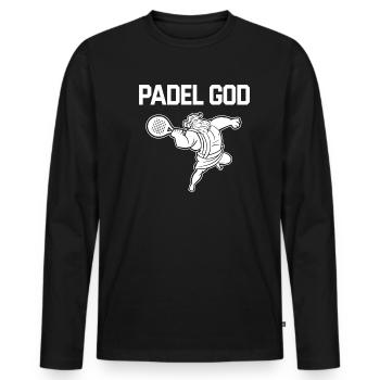 Padel Gott with Padel Tennis Player Padel Player - Men's Premium Organic Long Sleeve Shirt - black - Front - Nico (187cm)