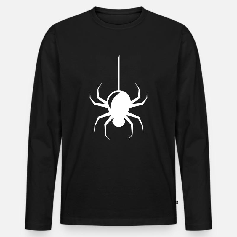 Spinne - Männer Premium Bio Langarmshirt - Schwarz