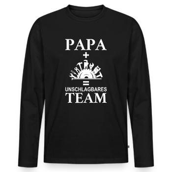 Papa Handwerker Geschenk - Männer Premium Bio Langarmshirt - Schwarz - Vorne - Nico (187cm)