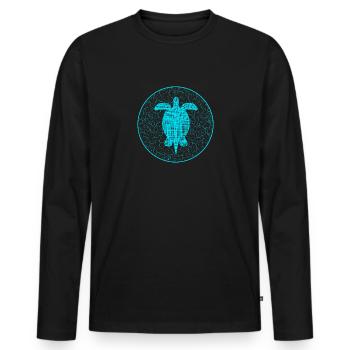 Turtle Schildkröteim - Männer Premium Bio Langarmshirt - Schwarz - Vorne - Nico (187cm)