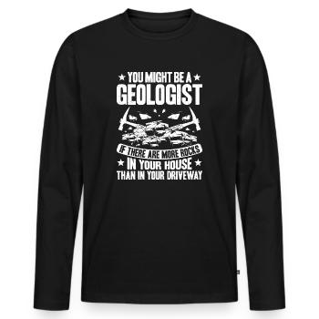 Geologie Geologe Geologist Geology Geologin - Men's Premium Organic Long Sleeve Shirt - black - Front - Nico (187cm)
