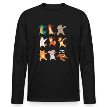 Dabbing Animals, Nope Not Today, Dab Dance - Männer Premium Bio Langarmshirt - Schwarz - Vorne - Nico (187cm)