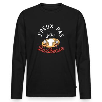 J peux Pas J ai Barbecue - T-shirt manches longues Premium bio Homme - noir - Devant - Nico (187cm)