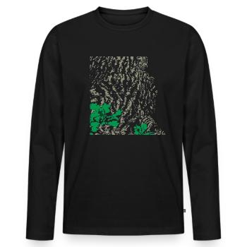 Eiche Eichenbaum Rinde - Männer Premium Bio Langarmshirt - Schwarz - Vorne - Nico (187cm)