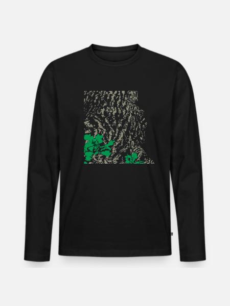 Eiche Eichenbaum Rinde - Männer Premium Bio Langarmshirt - Schwarz