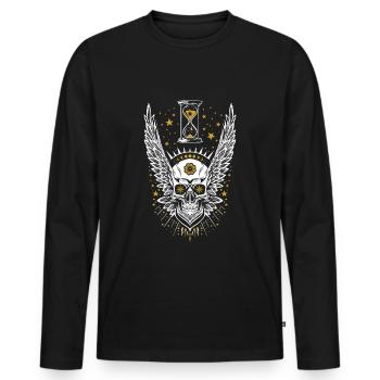 Morpheus - Männer Premium Bio Langarmshirt - Schwarz - Vorne - Nico (187cm)