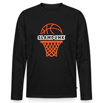 Basket-ball Slam Dunk - T-shirt manches longues Premium bio Homme - noir - Devant - Nico (187cm)