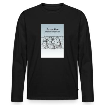 Extraction of essential oils - Men's Premium Organic Long Sleeve Shirt - black - Front - Nico (187cm)