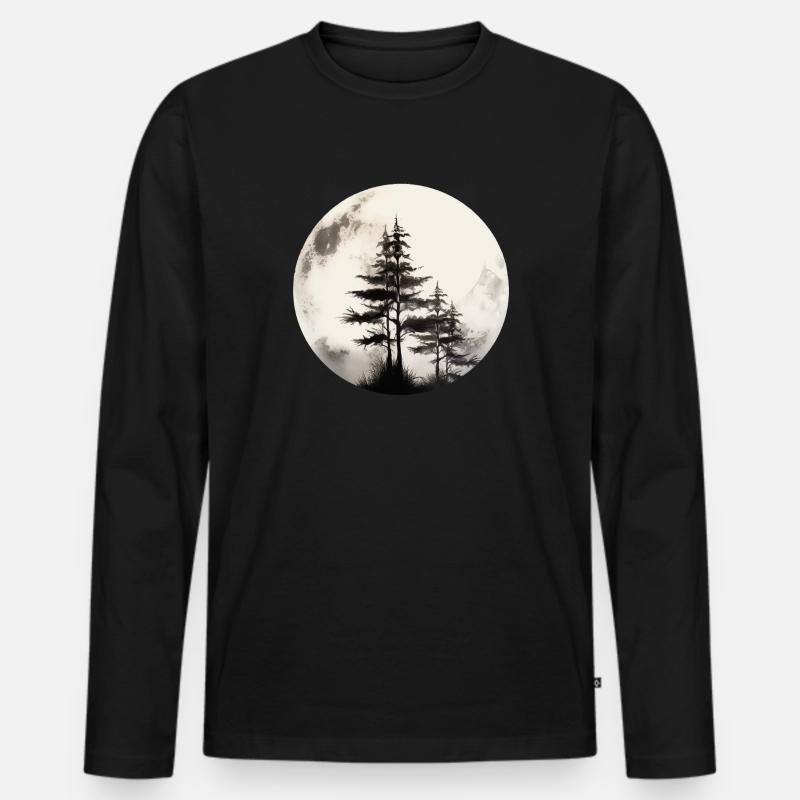 Kiefer - Männer Premium Bio Langarmshirt - Schwarz
