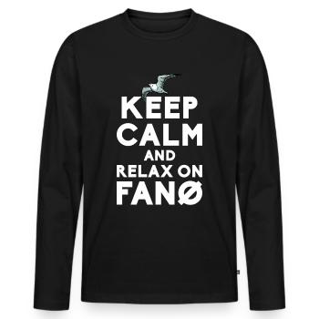 Fanö Mouettes Île de la mer du Nord - T-shirt manches longues Premium bio Homme - noir - Devant - Nico (187cm)