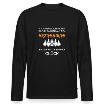 Erzgebirge - Männer Premium Bio Langarmshirt - Schwarz - Vorne - Nico (187cm)