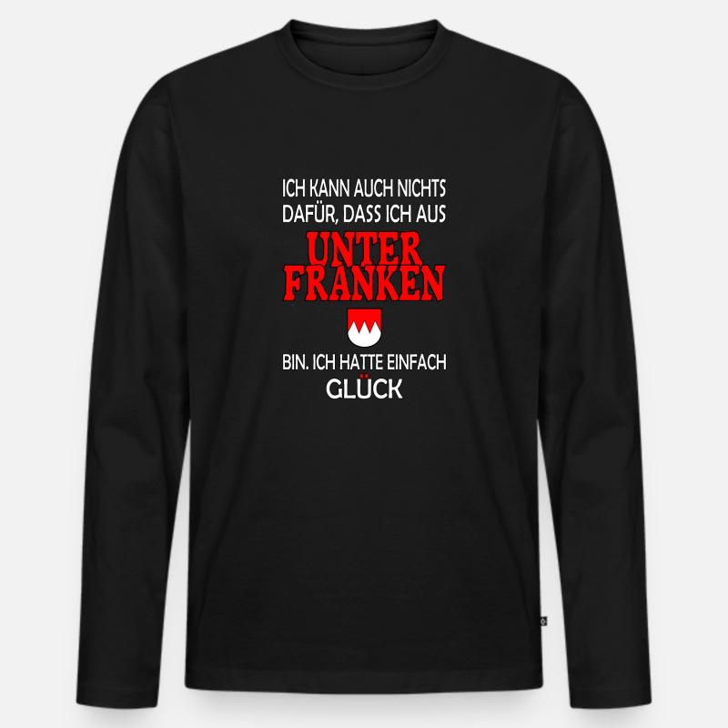 Unterfranken - Männer Premium Bio Langarmshirt - Schwarz