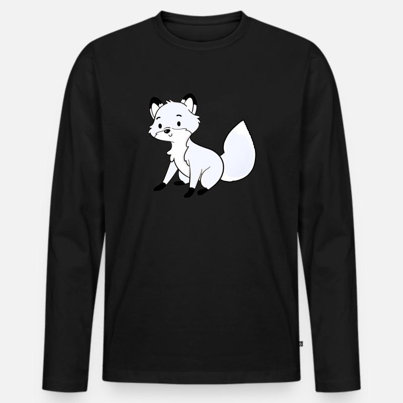Polarfuchs - Männer Premium Bio Langarmshirt - Schwarz