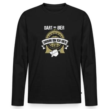 Darts und Bier - Männer Premium Bio Langarmshirt - Schwarz - Vorne - Nico (187cm)