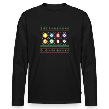 Billiard Xmas - Männer Premium Bio Langarmshirt - Schwarz - Vorne - Nico (187cm)