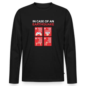 Gamer Erdbeben - Gaming Love - Männer Premium Bio Langarmshirt - Schwarz - Vorne - Nico (187cm)
